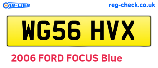 WG56HVX are the vehicle registration plates.