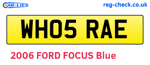 WH05RAE are the vehicle registration plates.