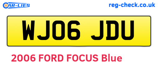 WJ06JDU are the vehicle registration plates.