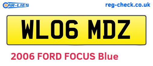 WL06MDZ are the vehicle registration plates.