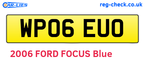 WP06EUO are the vehicle registration plates.