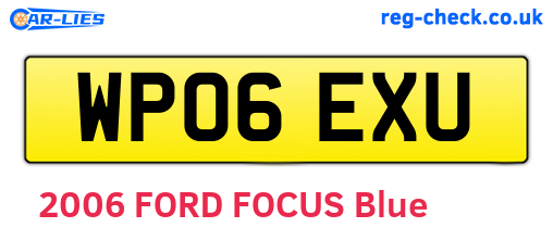 WP06EXU are the vehicle registration plates.