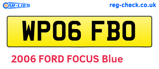 WP06FBO are the vehicle registration plates.