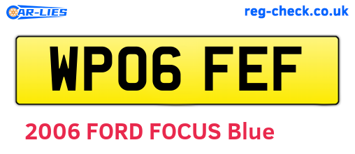 WP06FEF are the vehicle registration plates.