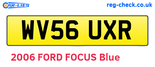 WV56UXR are the vehicle registration plates.