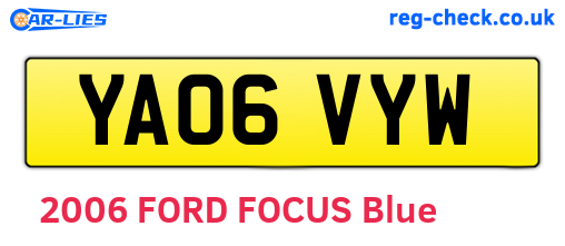 YA06VYW are the vehicle registration plates.