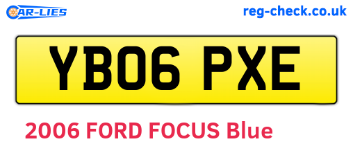 YB06PXE are the vehicle registration plates.