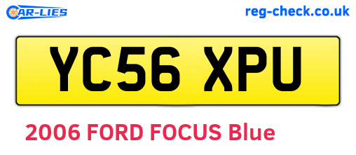 YC56XPU are the vehicle registration plates.