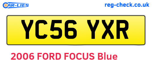 YC56YXR are the vehicle registration plates.