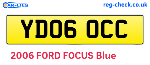 YD06OCC are the vehicle registration plates.