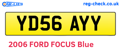 YD56AYY are the vehicle registration plates.