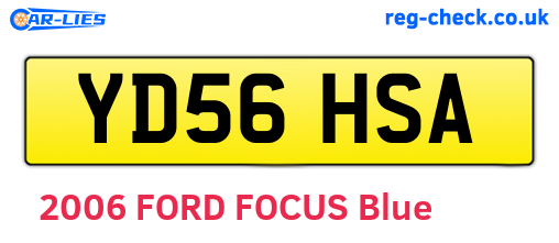 YD56HSA are the vehicle registration plates.