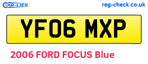 YF06MXP are the vehicle registration plates.
