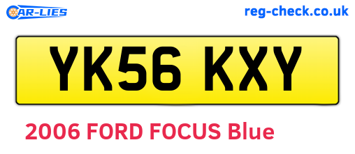 YK56KXY are the vehicle registration plates.