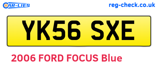 YK56SXE are the vehicle registration plates.
