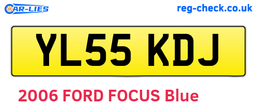 YL55KDJ are the vehicle registration plates.