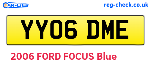 YY06DME are the vehicle registration plates.