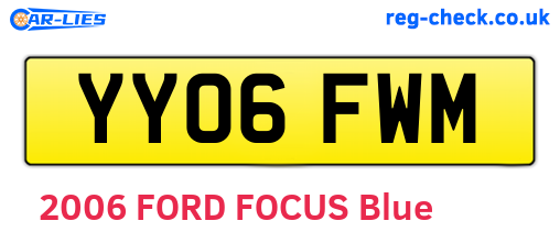 YY06FWM are the vehicle registration plates.