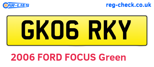 GK06RKY are the vehicle registration plates.