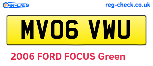 MV06VWU are the vehicle registration plates.