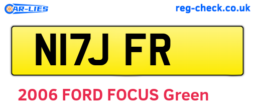 N17JFR are the vehicle registration plates.