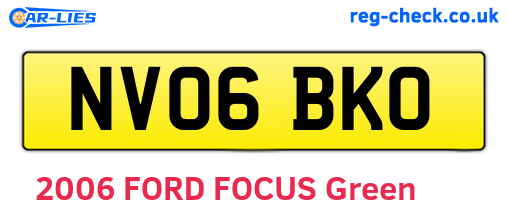NV06BKO are the vehicle registration plates.