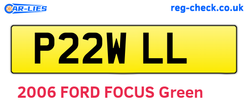 P22WLL are the vehicle registration plates.