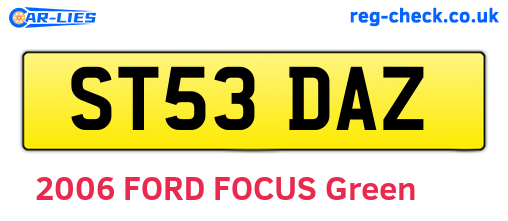ST53DAZ are the vehicle registration plates.