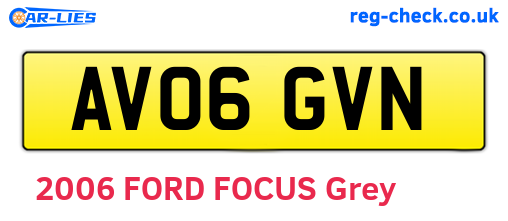 AV06GVN are the vehicle registration plates.