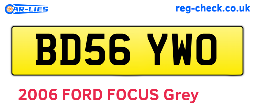BD56YWO are the vehicle registration plates.