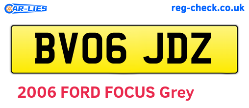 BV06JDZ are the vehicle registration plates.