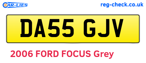 DA55GJV are the vehicle registration plates.