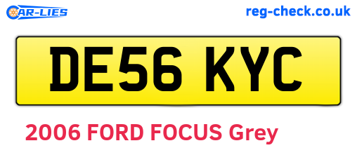 DE56KYC are the vehicle registration plates.