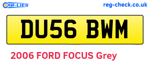 DU56BWM are the vehicle registration plates.
