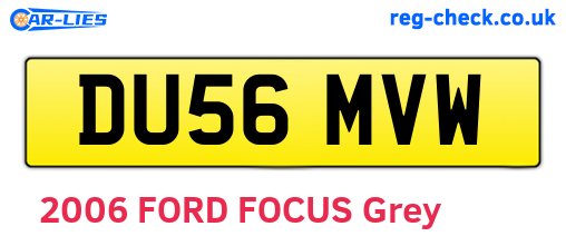 DU56MVW are the vehicle registration plates.