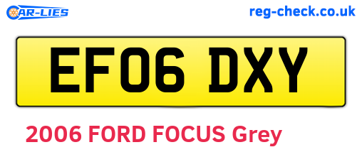 EF06DXY are the vehicle registration plates.