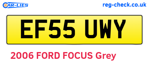 EF55UWY are the vehicle registration plates.