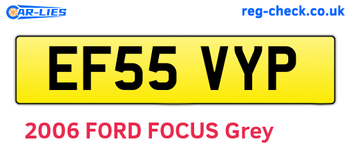 EF55VYP are the vehicle registration plates.