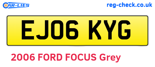 EJ06KYG are the vehicle registration plates.