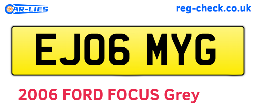 EJ06MYG are the vehicle registration plates.