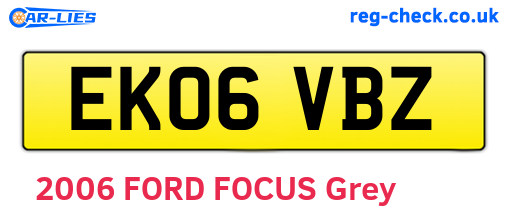 EK06VBZ are the vehicle registration plates.