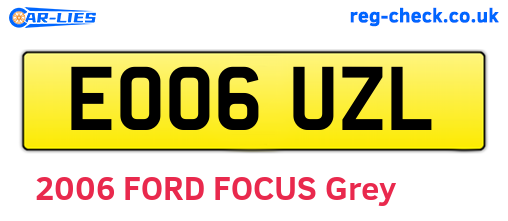EO06UZL are the vehicle registration plates.