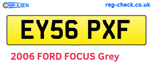 EY56PXF are the vehicle registration plates.