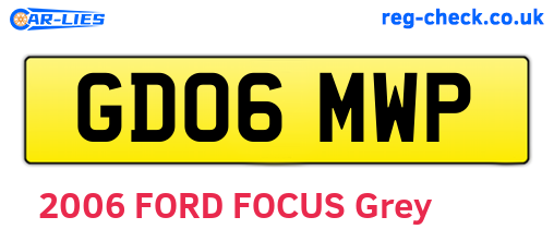GD06MWP are the vehicle registration plates.