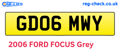 GD06MWY are the vehicle registration plates.