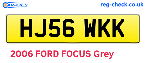 HJ56WKK are the vehicle registration plates.