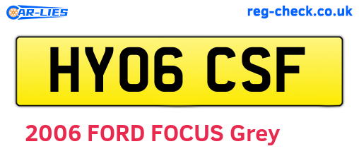 HY06CSF are the vehicle registration plates.