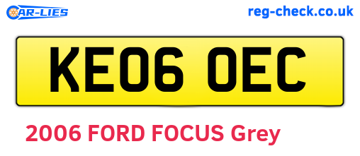 KE06OEC are the vehicle registration plates.