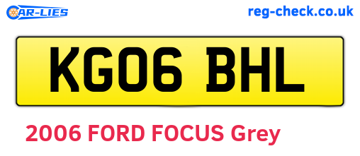 KG06BHL are the vehicle registration plates.