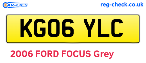 KG06YLC are the vehicle registration plates.